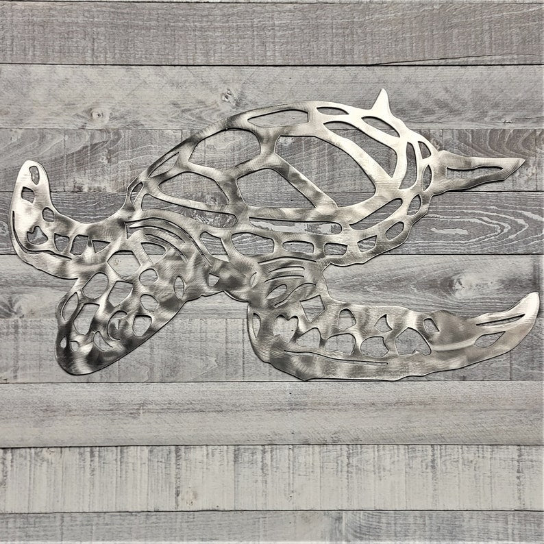 Ocean Turtle Decorative Metal Wall Sign