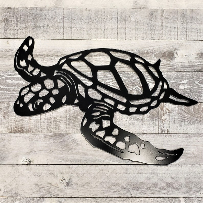 Ocean Turtle Decorative Metal Wall Sign