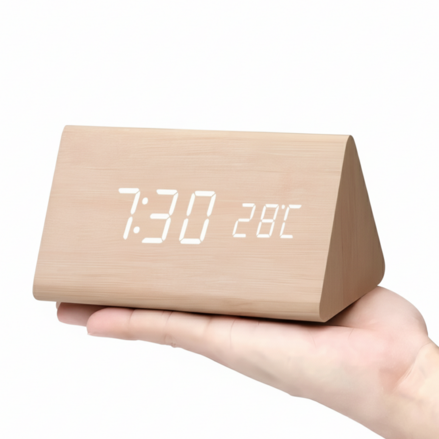 Contemporary Wood LED Clock Radio