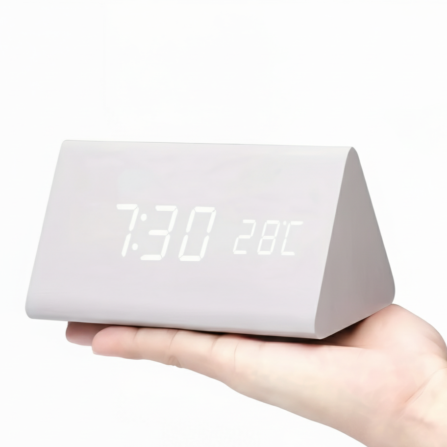 Contemporary Wood LED Clock Radio