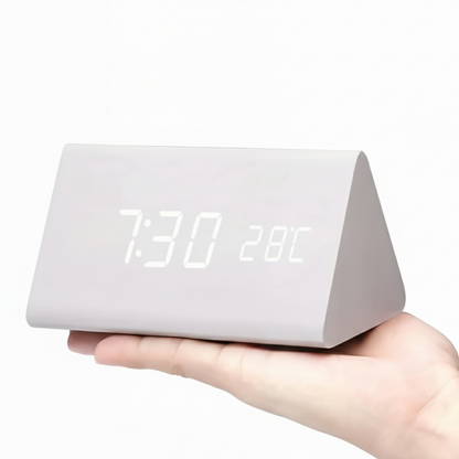 Contemporary Wood LED Clock Radio