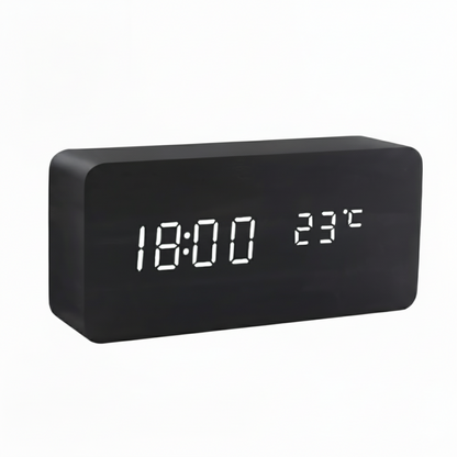Contemporary Wood LED Clock Radio