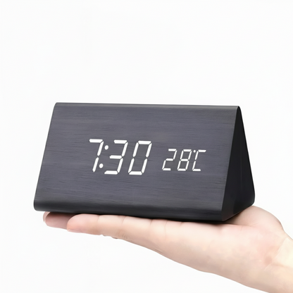 Contemporary Wood LED Clock Radio