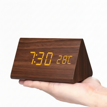 Contemporary Wood LED Clock Radio