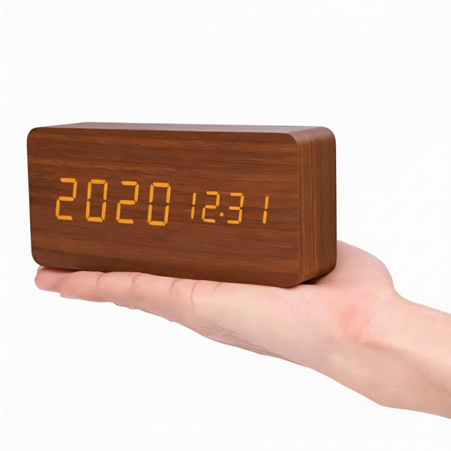 Contemporary Wood LED Clock Radio