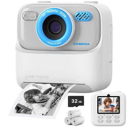 Fun Kids Instant Camera with HD Selfie and Storage