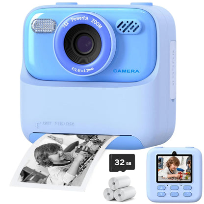 Fun Kids Instant Camera with HD Selfie and Storage