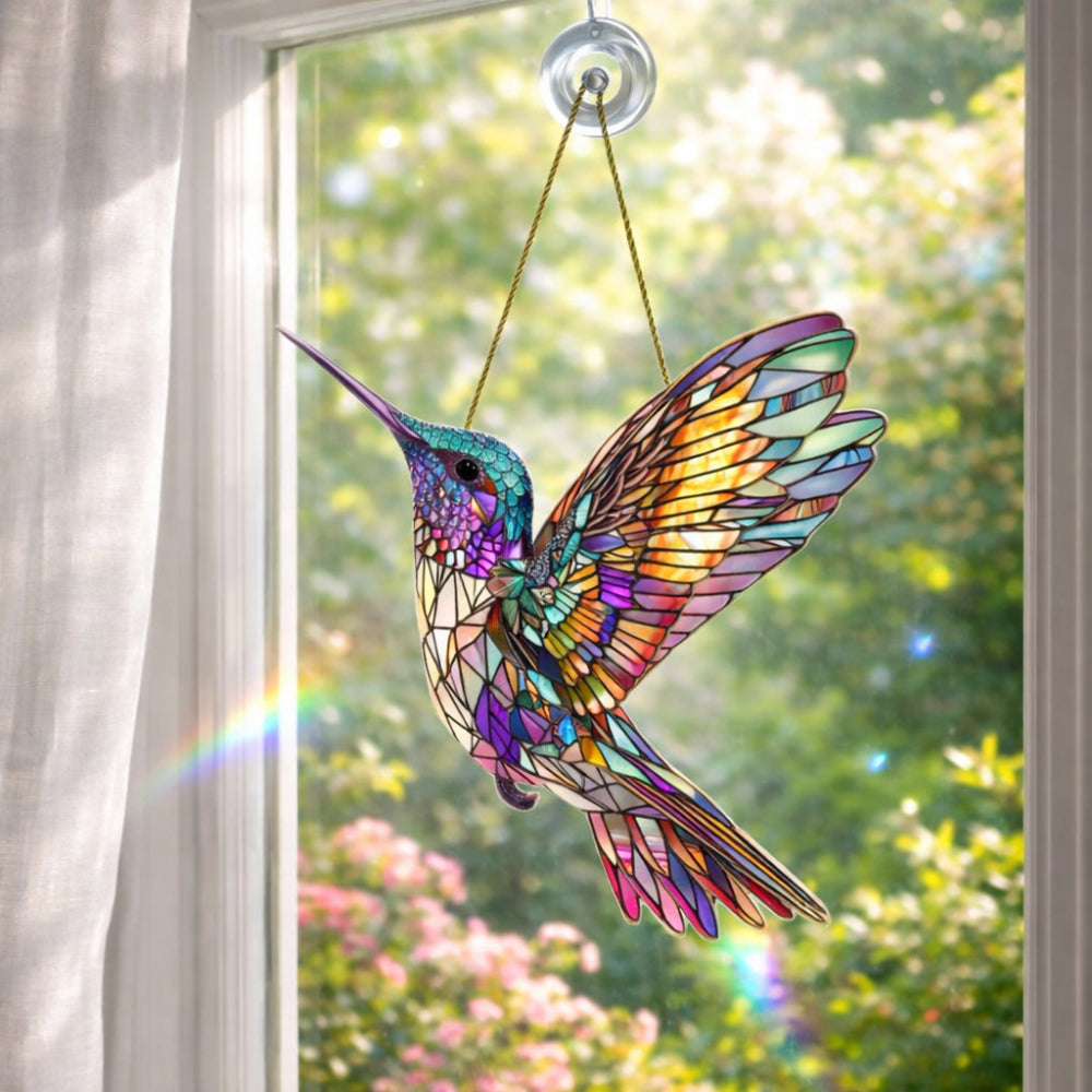 Wall Art Window Suncatcher Hummingbird Hanging Decor – Kidiora