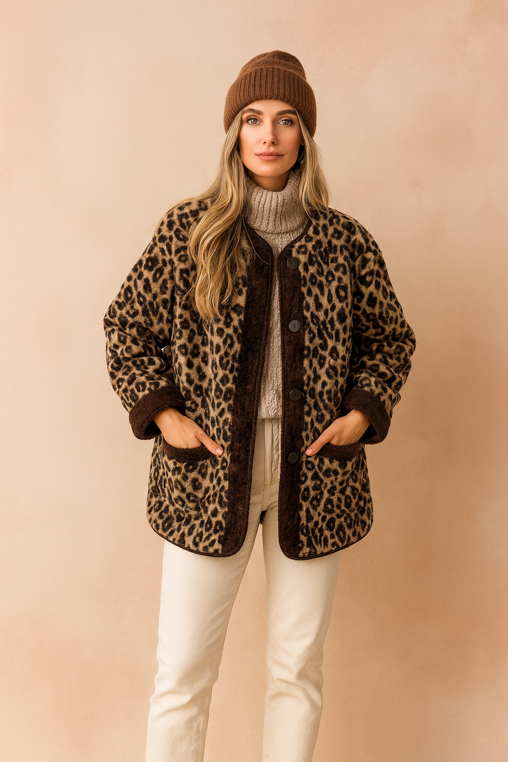 Chic Leopard Print Parka Coat - Kidiora