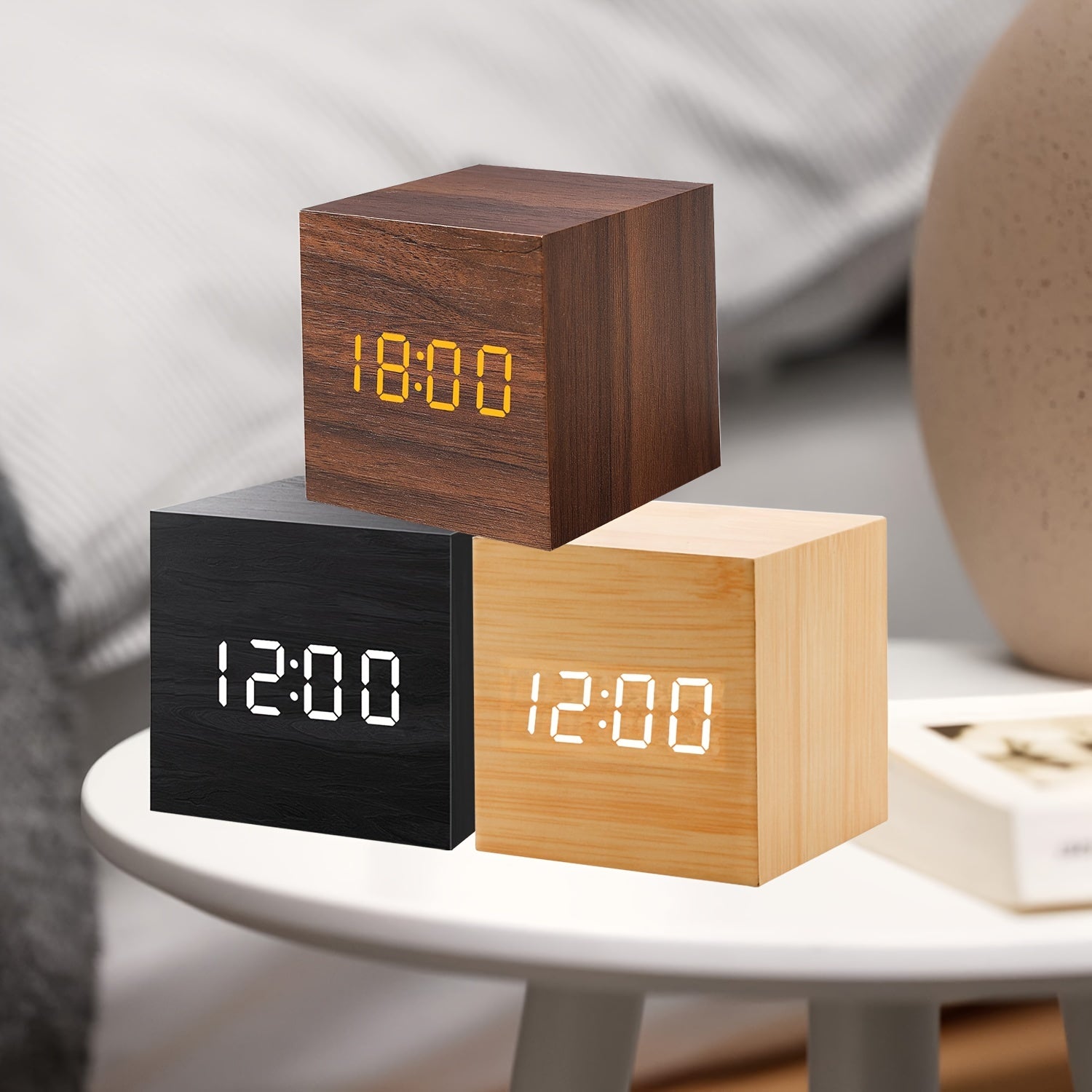 Compact Digital Alarm Clock with LED Display - Kidiora