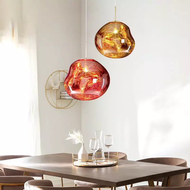Beautiful Melted Glass Drop Pendant Light Fixture - Kidiora