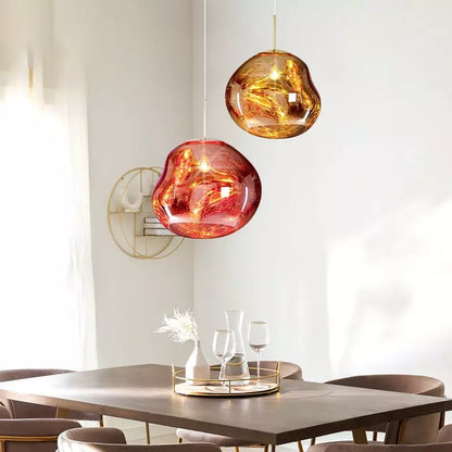 Beautiful Melted Glass Drop Pendant Light Fixture - Kidiora